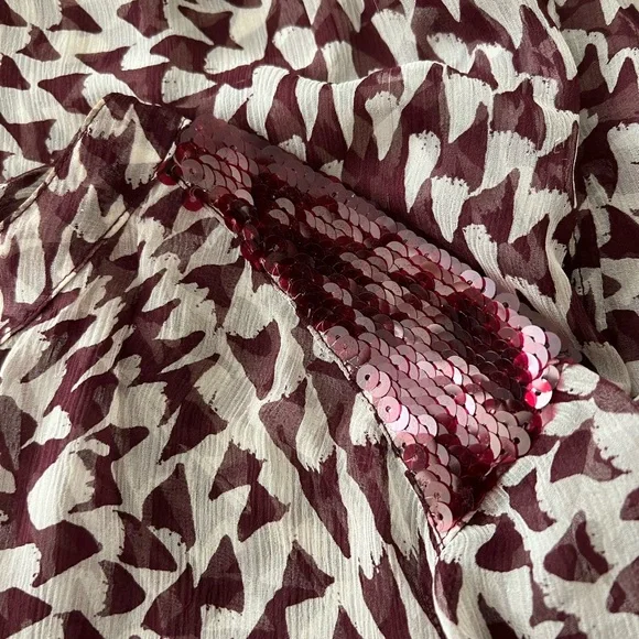 Joe’s Jeans Print Silk Sequin Blouse - Picture 4 of 7